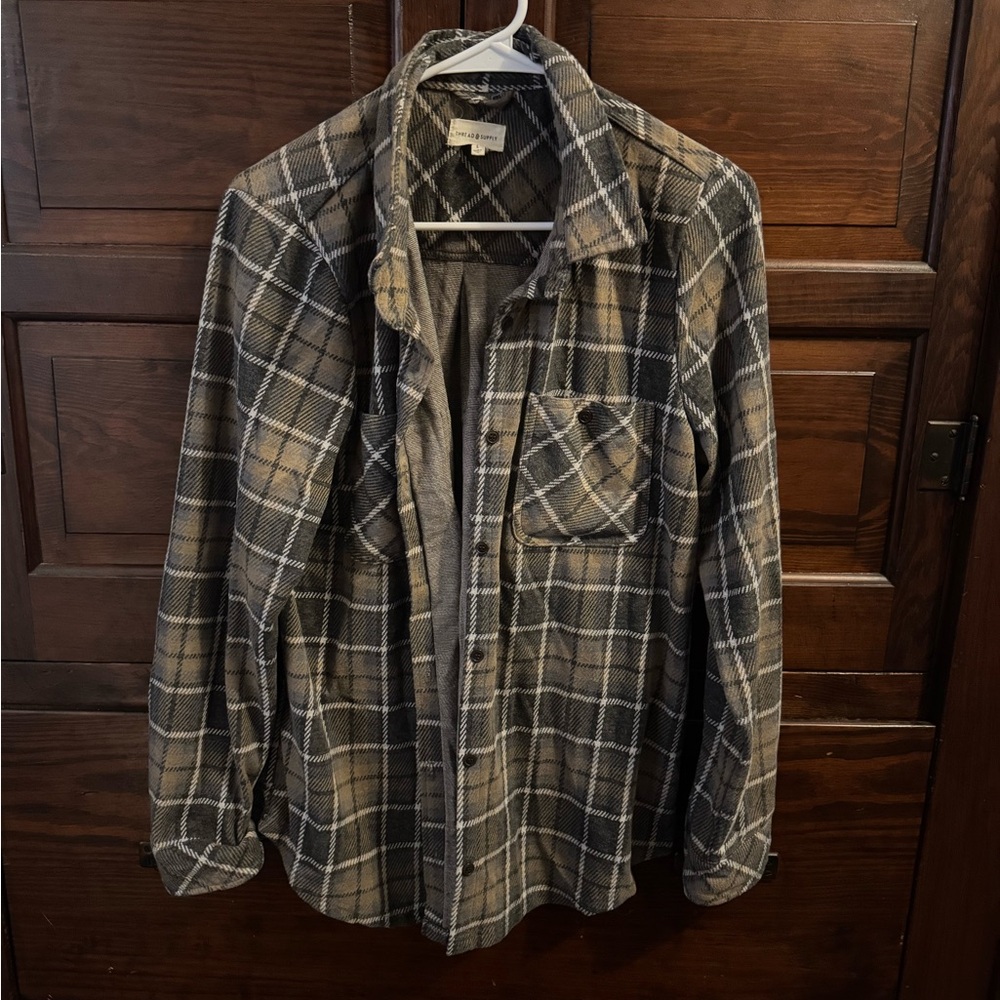 Plaid Button-Up Shirt